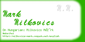 mark milkovics business card